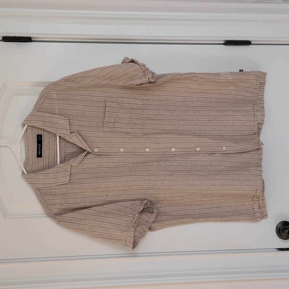 Nautica Linen Beige Resort Shirt